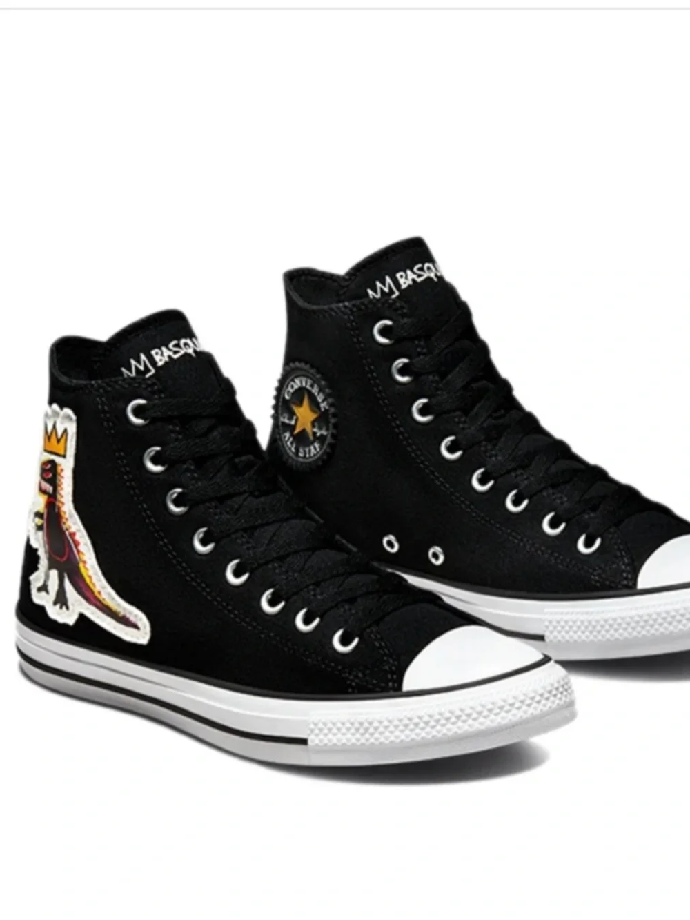 Converse Kids High Top Sneakers in Black with White Toe Cap